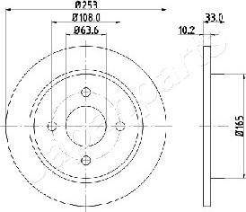 Japanparts DP-0303 - Спирачен диск vvparts.bg