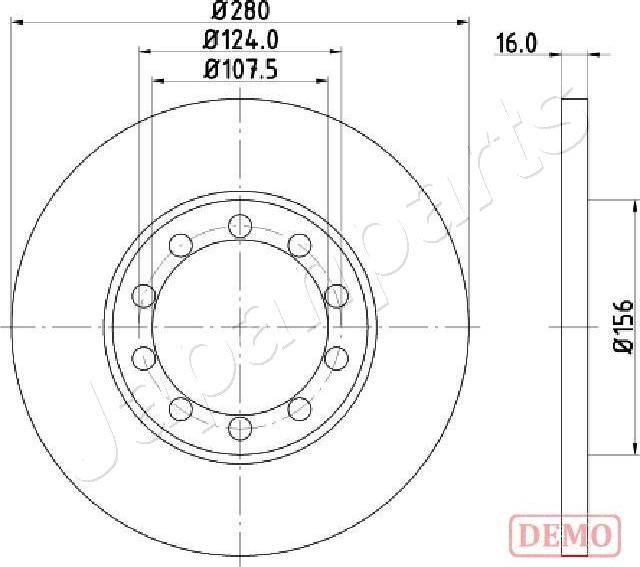 Japanparts DP-0314C - Спирачен диск vvparts.bg