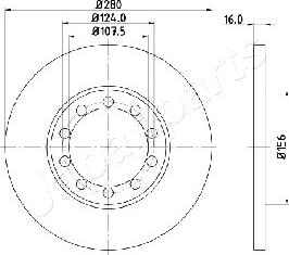 Japanparts DP-0314 - Спирачен диск vvparts.bg