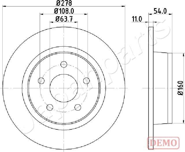 Japanparts DP-0311C - Спирачен диск vvparts.bg