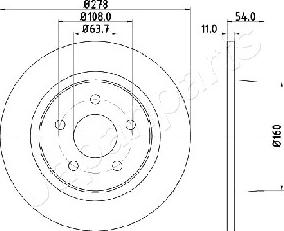 Japanparts DP-0311 - Спирачен диск vvparts.bg