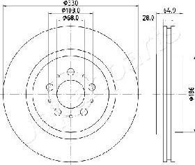 Japanparts DP-0322 - Спирачен диск vvparts.bg