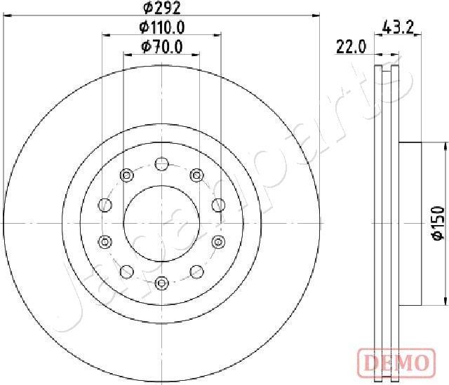 Japanparts DP-0205C - Спирачен диск vvparts.bg