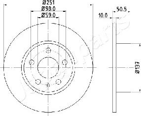 Japanparts DP-0202 - Спирачен диск vvparts.bg