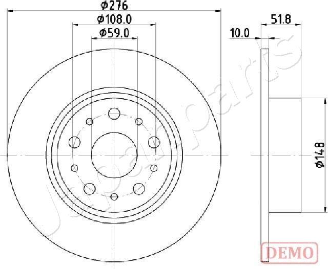 Japanparts DP-0207C - Спирачен диск vvparts.bg