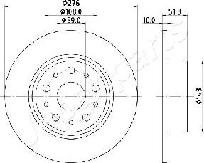 Japanparts DP-0207 - Спирачен диск vvparts.bg