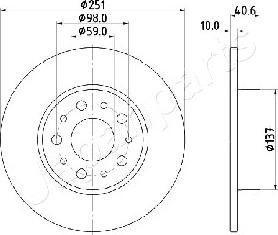 Japanparts DP-0211 - Спирачен диск vvparts.bg