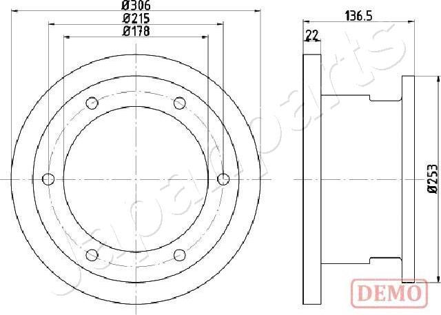 Japanparts DP-0224C - Спирачен диск vvparts.bg