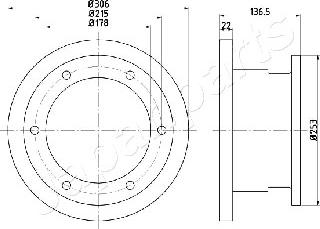 Japanparts DP-0224 - Спирачен диск vvparts.bg