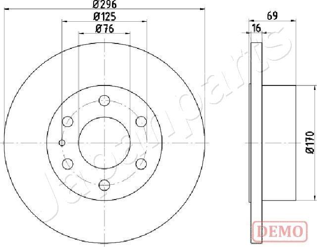 Japanparts DP-0225C - Спирачен диск vvparts.bg