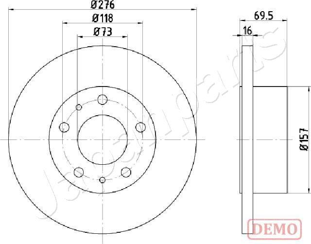 Japanparts DP-0223C - Спирачен диск vvparts.bg