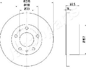 Japanparts DP-0223 - Спирачен диск vvparts.bg