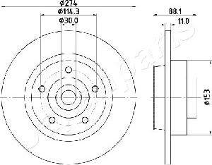 Japanparts DP-0705 - Спирачен диск vvparts.bg