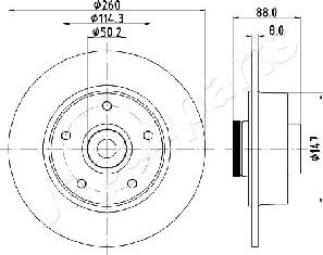 Japanparts DP-0713 - Спирачен диск vvparts.bg