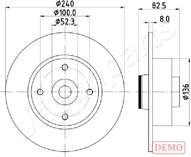 Japanparts DP-0712C - Спирачен диск vvparts.bg