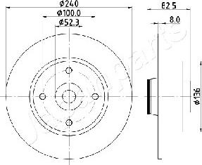 Japanparts DP-0712 - Спирачен диск vvparts.bg