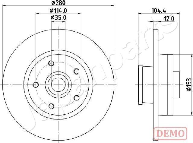 Japanparts DP-132C - Спирачен диск vvparts.bg