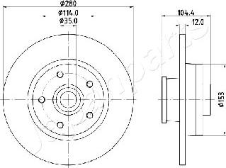 Japanparts DP-132 - Спирачен диск vvparts.bg