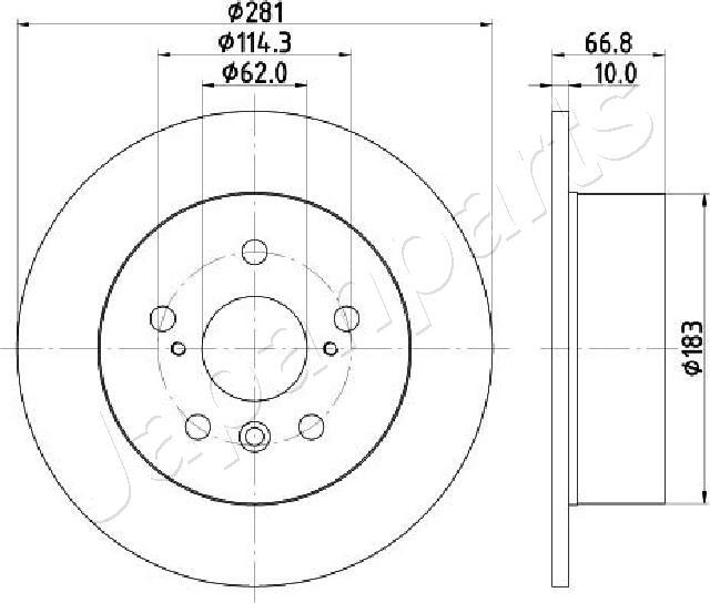 Japanparts DP-256C - Спирачен диск vvparts.bg