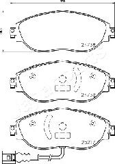 Japanparts PA-0908AF - Комплект спирачно феродо, дискови спирачки vvparts.bg