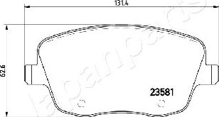 Japanparts PA-0935AF - Комплект спирачно феродо, дискови спирачки vvparts.bg