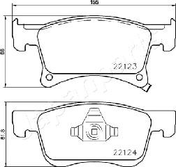 Japanparts PA-0401AF - Комплект спирачно феродо, дискови спирачки vvparts.bg