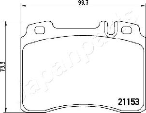 Japanparts PA-0506AF - Комплект спирачно феродо, дискови спирачки vvparts.bg