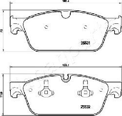 Japanparts PA-0532AF - Комплект спирачно феродо, дискови спирачки vvparts.bg