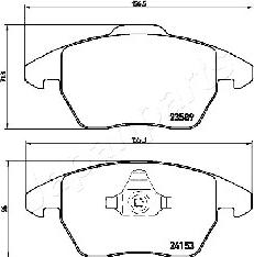 Japanparts PA-0610AF - Комплект спирачно феродо, дискови спирачки vvparts.bg