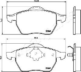 Japanparts PA-0312AF - Комплект спирачно феродо, дискови спирачки vvparts.bg