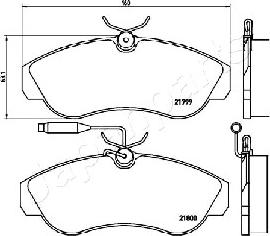 Japanparts PA-0246AF - Комплект спирачно феродо, дискови спирачки vvparts.bg