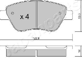 Japanparts PA-0248AF - Комплект спирачно феродо, дискови спирачки vvparts.bg