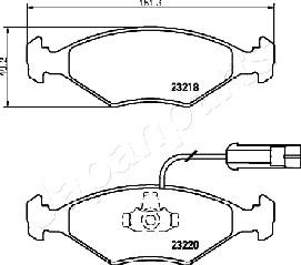 Japanparts PA-0225AF - Комплект спирачно феродо, дискови спирачки vvparts.bg