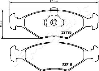 Japanparts PA-0223AF - Комплект спирачно феродо, дискови спирачки vvparts.bg