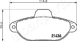 Japanparts PA-0227AF - Комплект спирачно феродо, дискови спирачки vvparts.bg