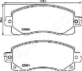 Japanparts PA-713AF - Комплект спирачно феродо, дискови спирачки vvparts.bg