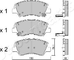 Japanparts PA-H27AF - Комплект спирачно феродо, дискови спирачки vvparts.bg