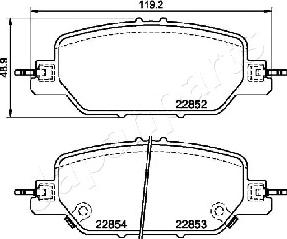 Japanparts PP-416AF - Комплект спирачно феродо, дискови спирачки vvparts.bg