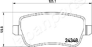 Japanparts PP-0212AF - Комплект спирачно феродо, дискови спирачки vvparts.bg