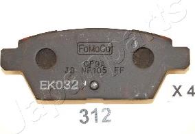 Japanparts PP-312AF - Комплект спирачно феродо, дискови спирачки vvparts.bg