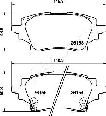 Japanparts PP-263AF - Комплект спирачно феродо, дискови спирачки vvparts.bg