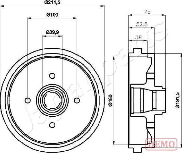 Japanparts TA-0901C - Спирачен барабан vvparts.bg