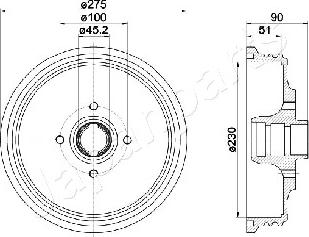 Japanparts TA-0908 - Спирачен барабан vvparts.bg