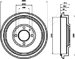 Japanparts TA-0907 - Спирачен барабан vvparts.bg