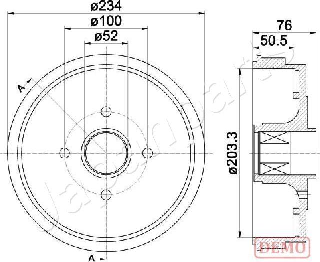 Japanparts TA-0409C - Спирачен барабан vvparts.bg