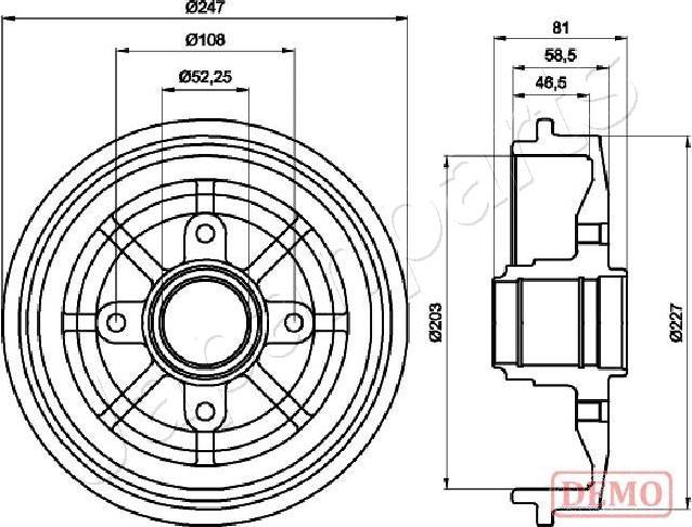 Japanparts TA-0609C - Спирачен барабан vvparts.bg