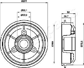 Japanparts TA-0607 - Спирачен барабан vvparts.bg