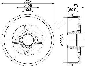 Japanparts TA-0704 - Спирачен барабан vvparts.bg