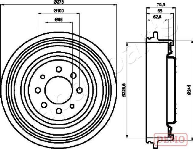 Japanparts TA-0703C - Спирачен барабан vvparts.bg