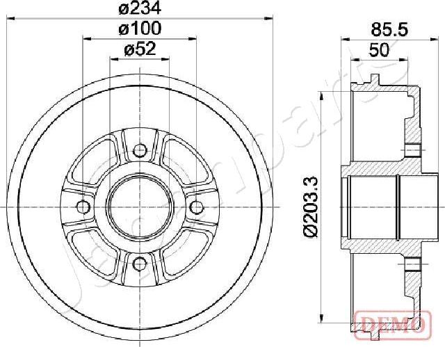 Japanparts TA-0702C - Спирачен барабан vvparts.bg